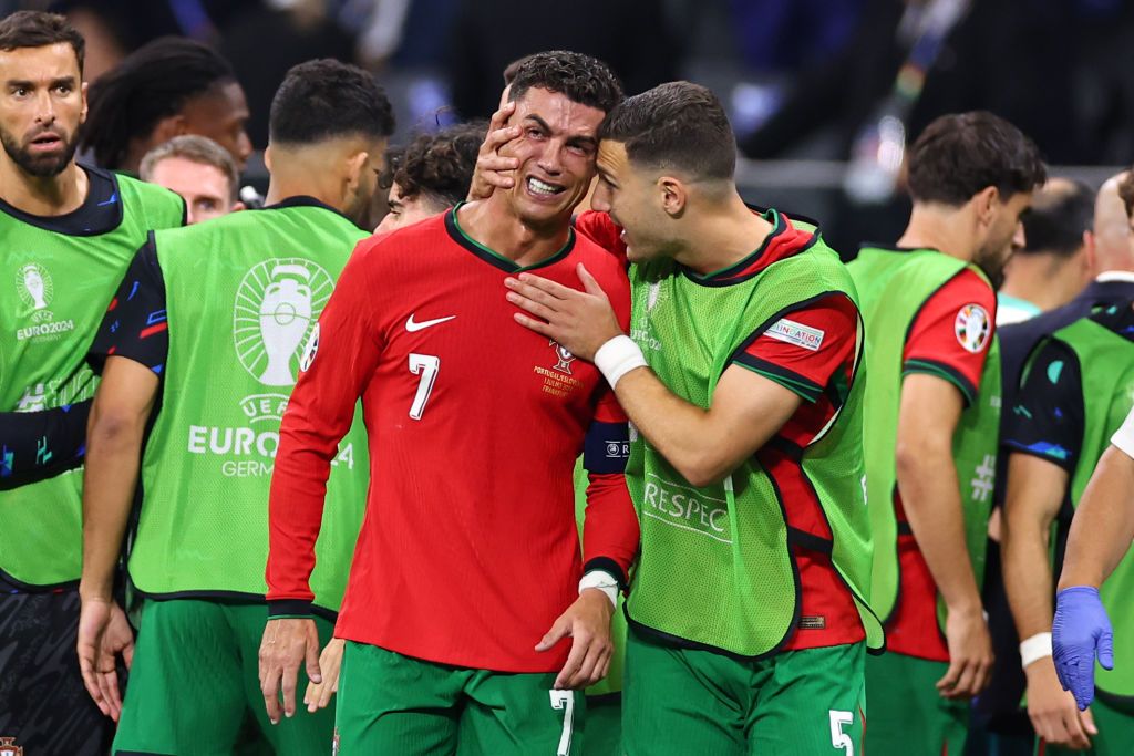 Portugal&#039;s Cristiano Ronaldo was in tears after missing a penalty at Euro 2024