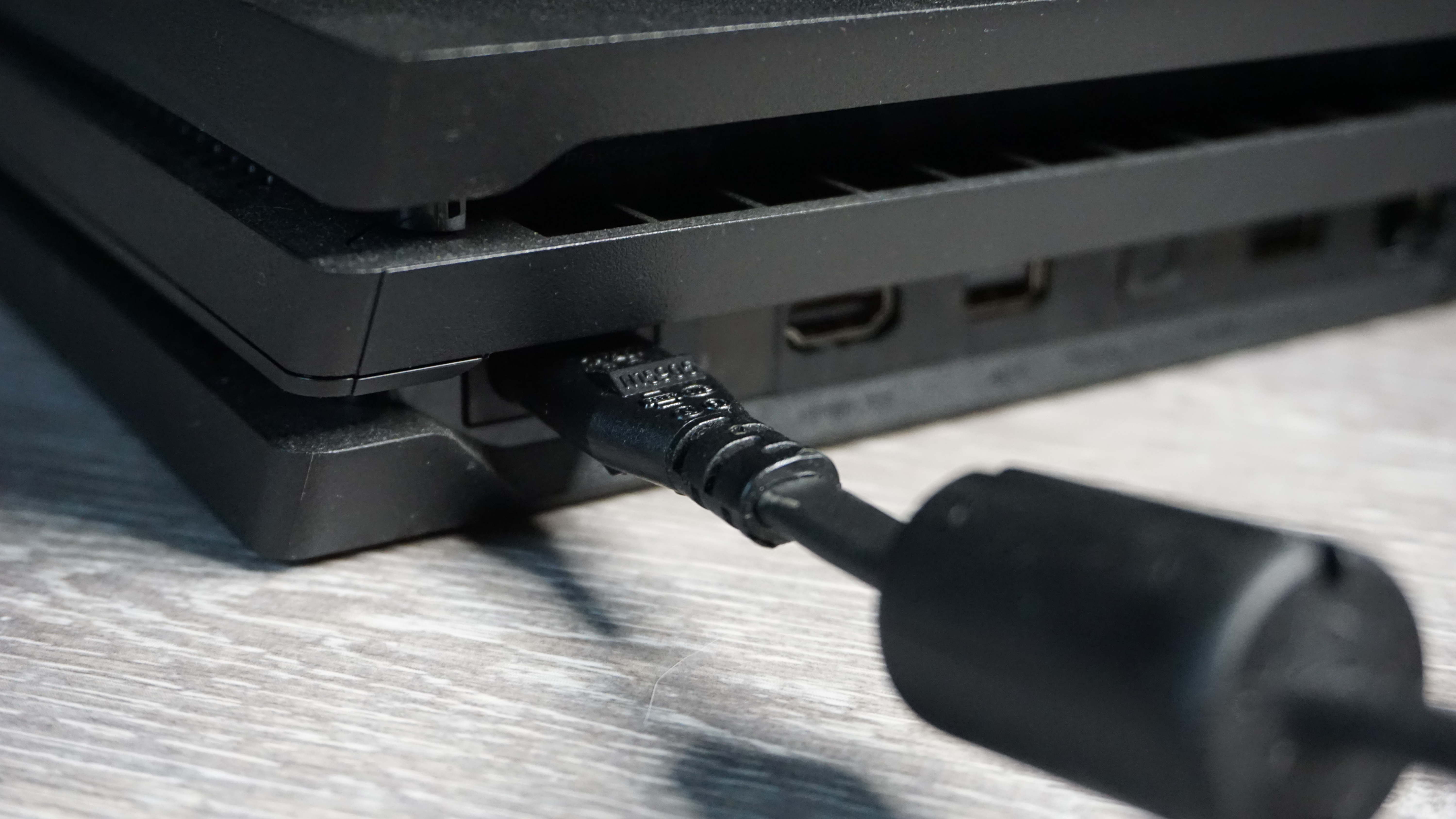 PS4 power cable plugged in