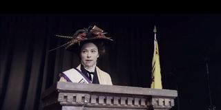 Tatiana Maslany as Emmeline Pankhurst in Drunk History