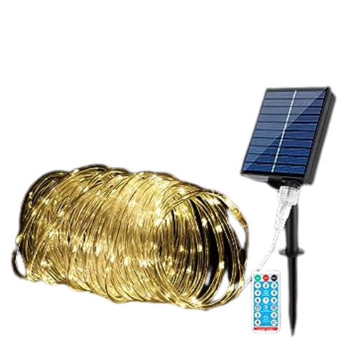Smy Lighting Solar Rope Lights Outdoor, 72ft 200 Led Solar Powered Rope String Light With Remote Control,8 Modes Ip67 Waterproof Solar Light Decorative for Yard Garden Fence Party Camping Wedding