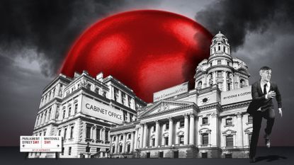 Illustration of red blob over Westminster 