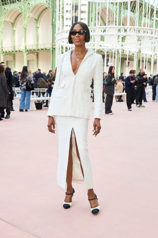 Naomi Campbell at the Spring Summer 2025 runway show at the Grand Palais during Paris Fashion Week.