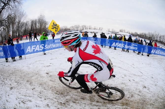 A Canadian rider making a dicey turn