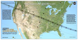 The total solar eclipse on Aug. 21, 2017, will be visible on a path stretching from the U.S. West Coast all the way to the East Coast.