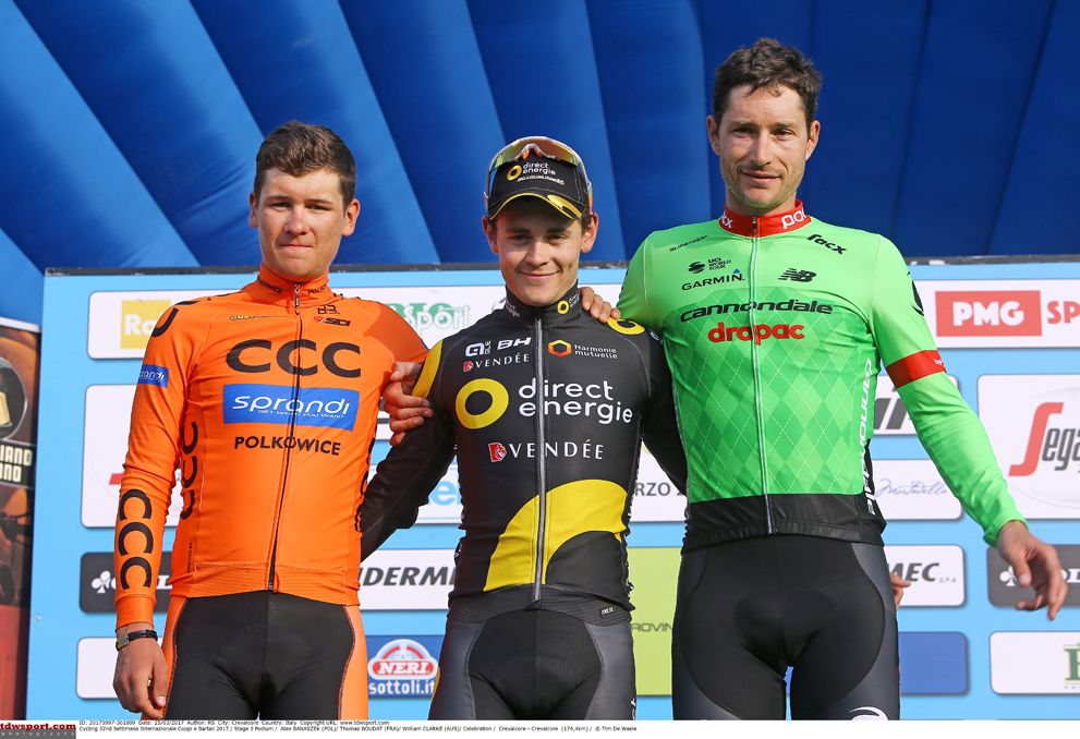 The Coppi e Bartali podium after stage 3