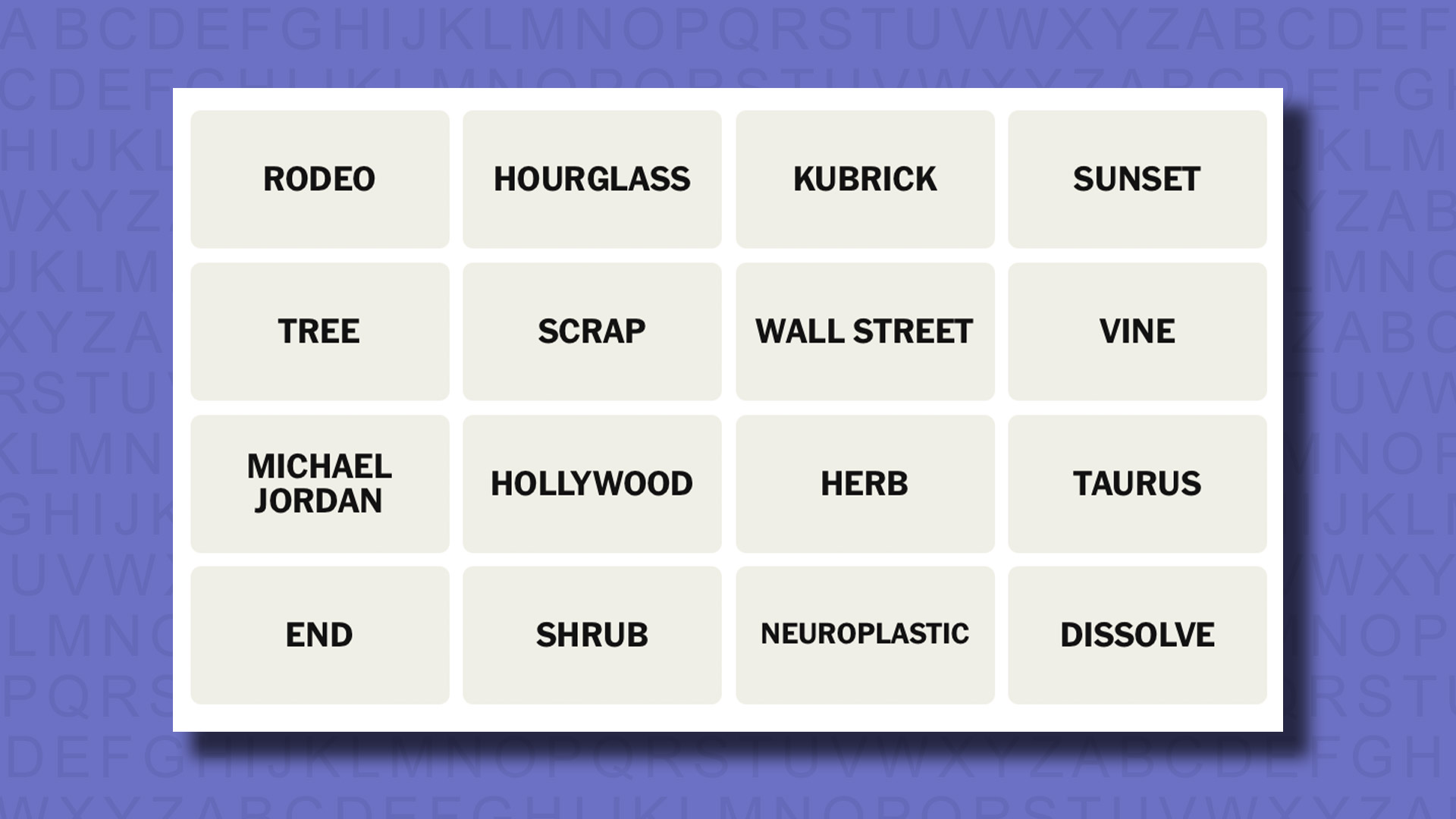 NYT Connections hints for game 705 on a purple background