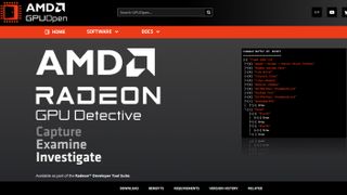 AMD Radeon GPU detective home page with download links