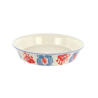 Red and blue pie dish
