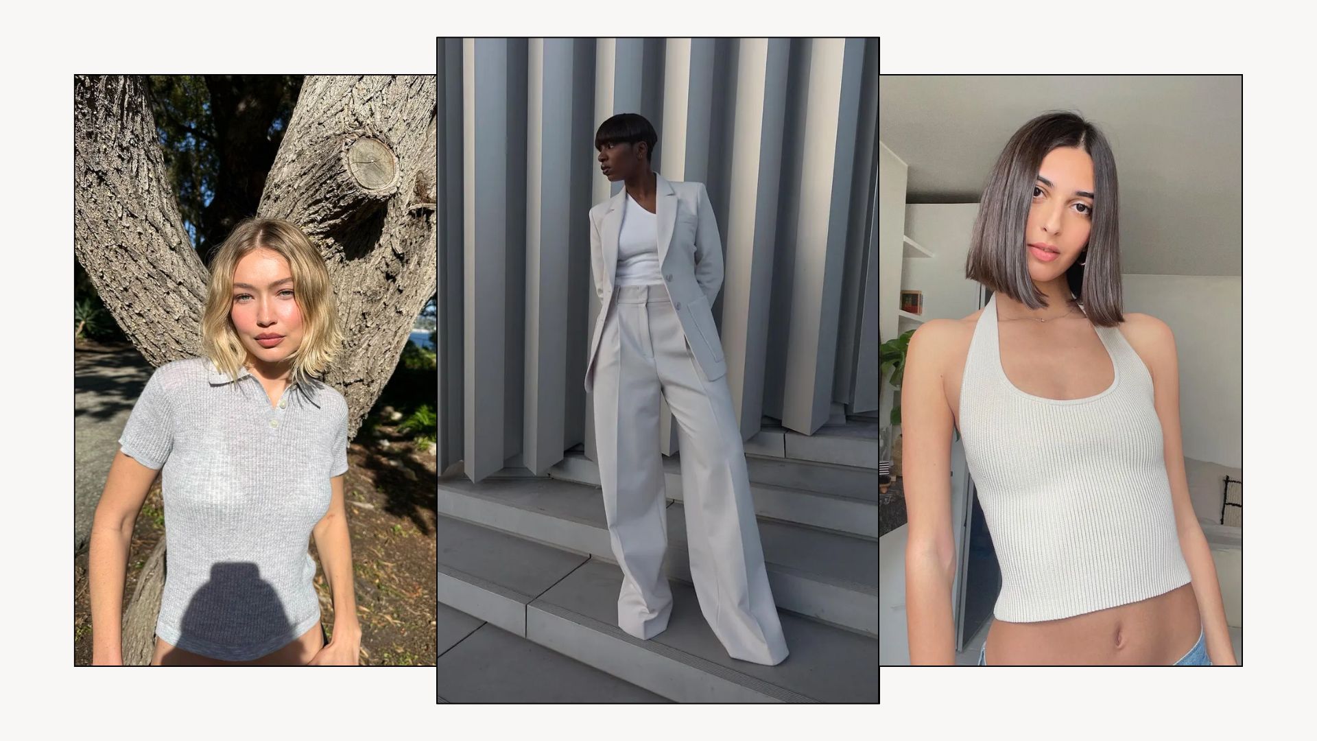 A collage of stylish short haircuts