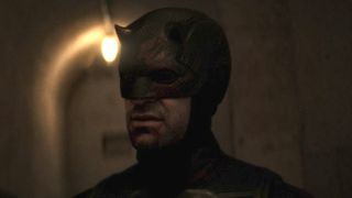 Matt Murdock (Charlie Cox) talks to Bullseye on Daredevil: Born Again.