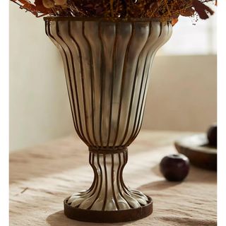 Fluted Glass + Iron Vase