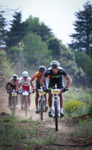 Kevin Evans leads a group downhill