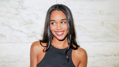 Laura Harrier attending J.Crew&#039;s fall 2024 dinner at the new york public library