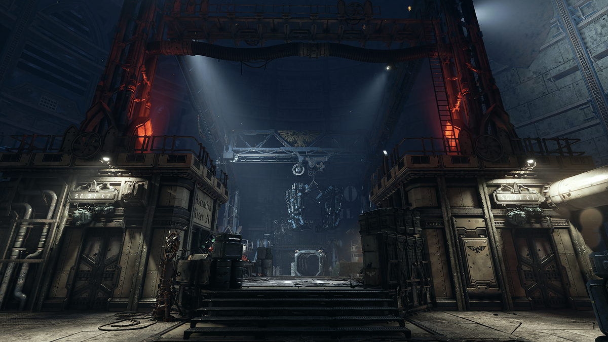 A far-future factory in Warhammer 40,000: Darktide