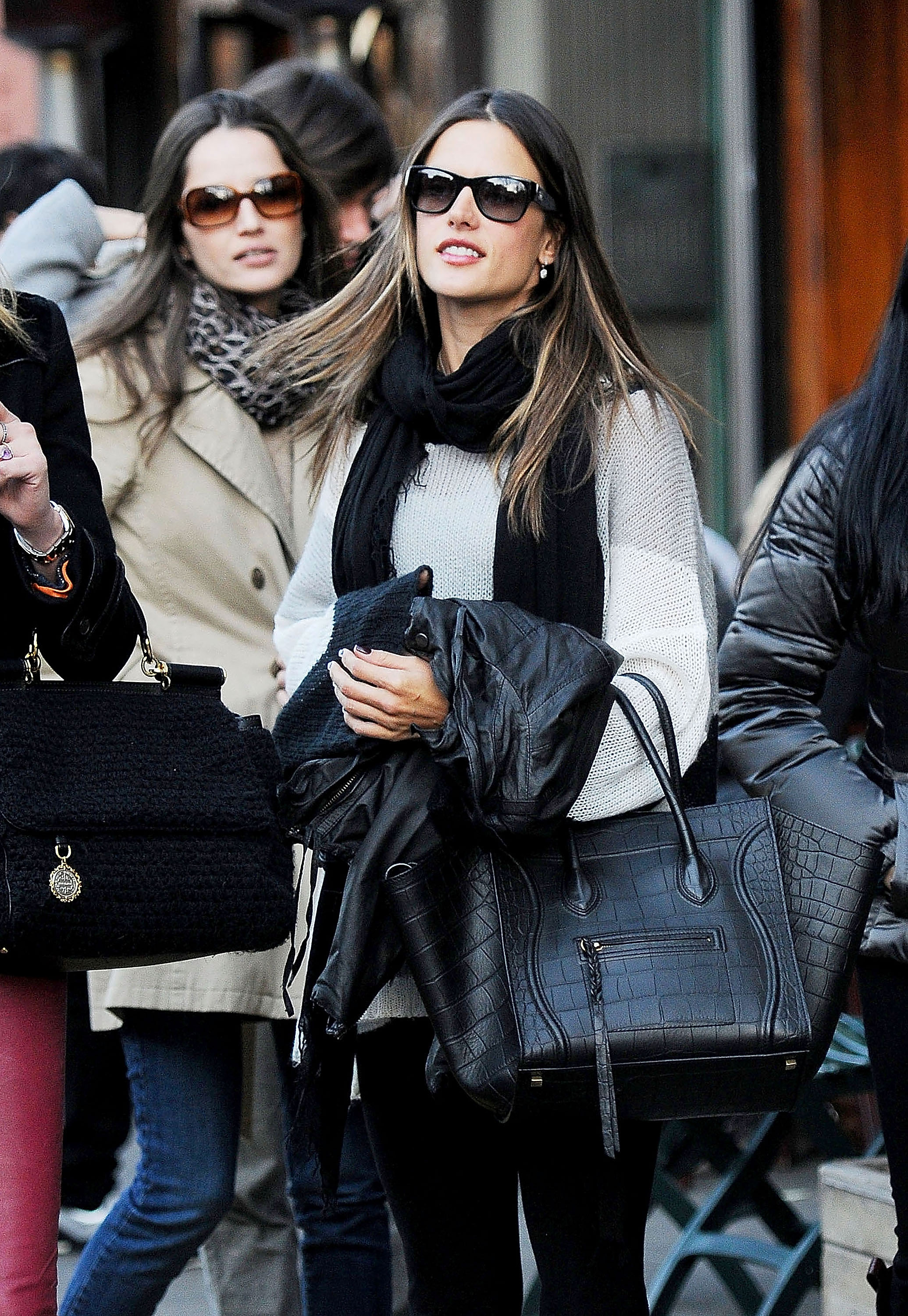 Alessa Ambrosio wears Celine Luggage bag