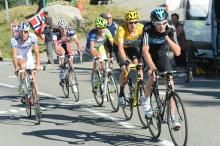 Christopher Froome (Sky) leads his teammate Bradley Wiggins