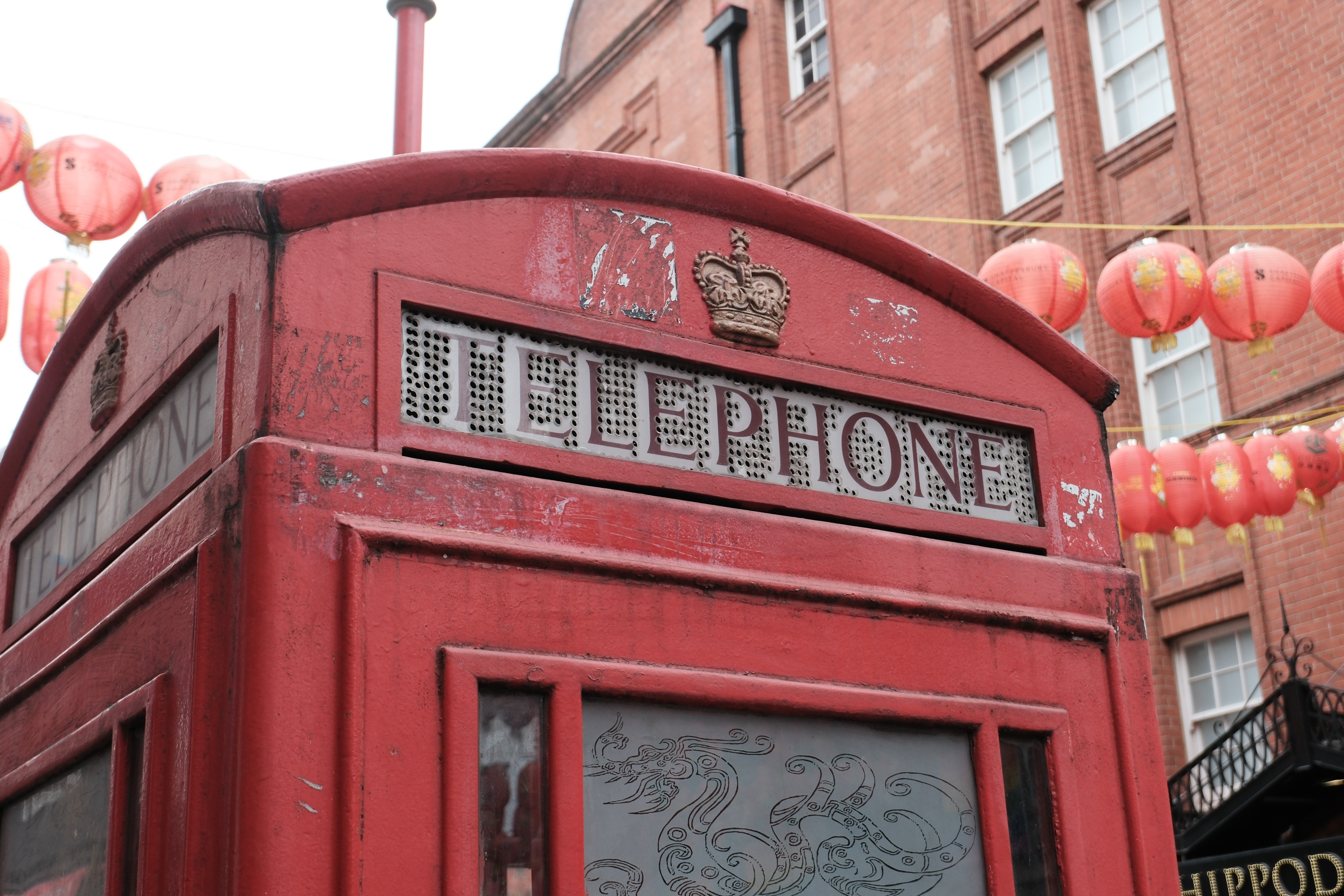 A red telephone box in London