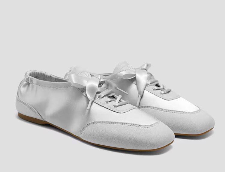 Vivaia, Square-Toe Lace-Up Satin Sneakerina