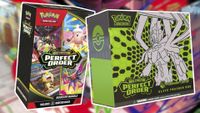 Elite Trainer Box and Booster Bundle for Pokemon TCG Perfect Order, surrounded by white outlines