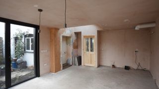 newly plastered room
