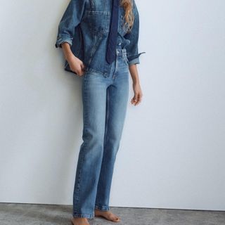 Zara Trf Straight High-Waist Jeans