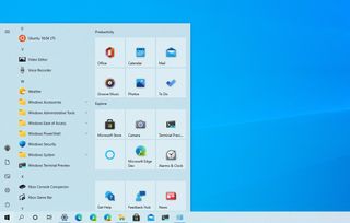 Start menu on Windows 10