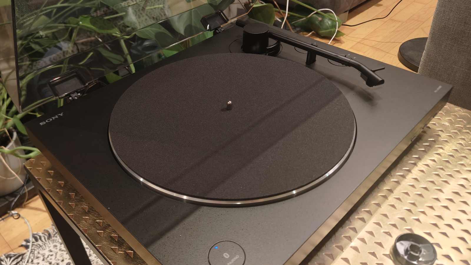 The Sony PS-LX310BT on a table.