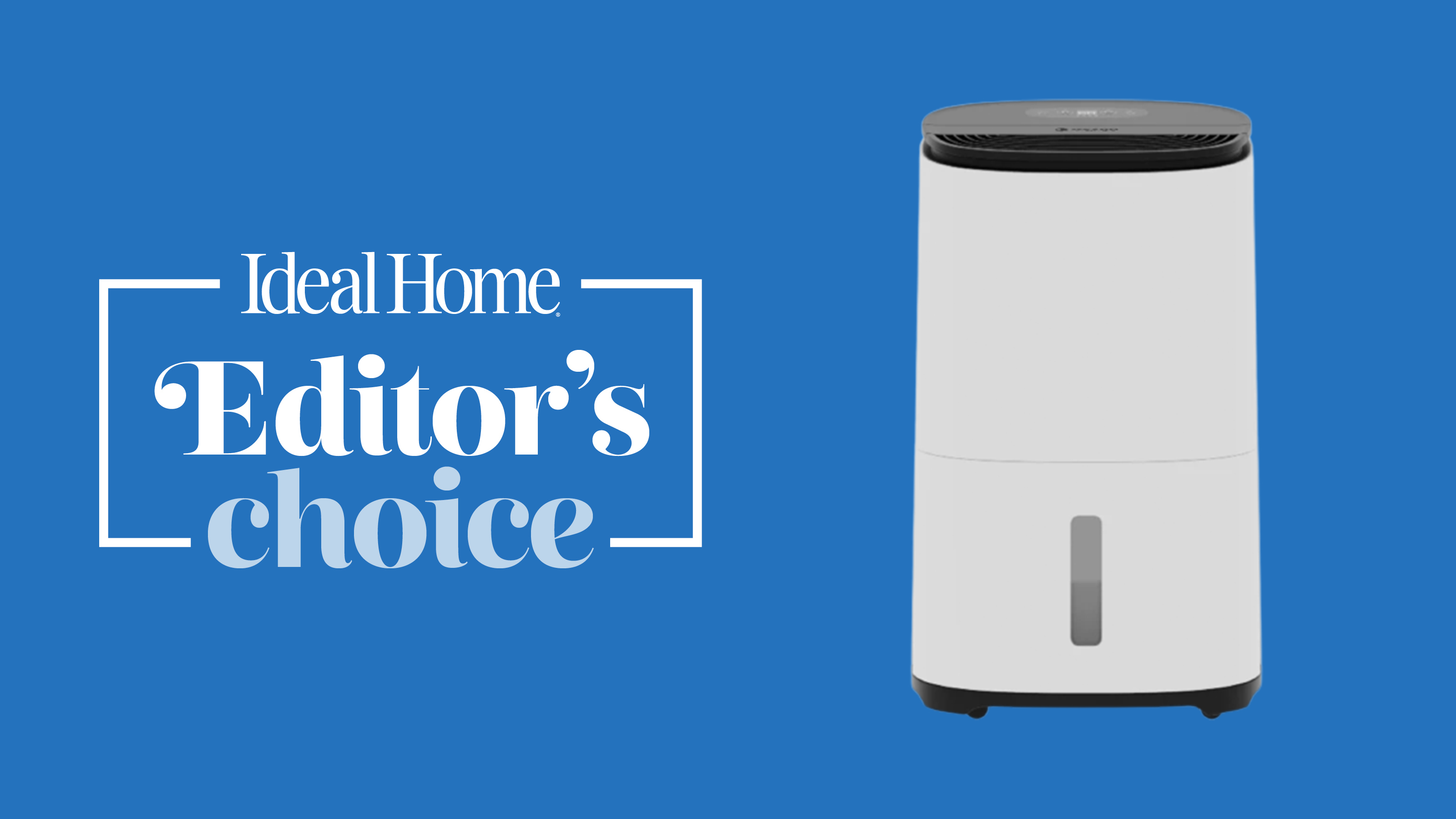 Editors choice Meaco dehumidifier on blue background