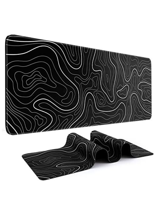 White Topographic: 31.5- x 11.8-inch