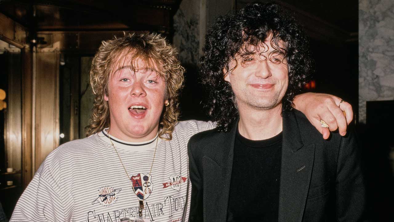 Jason Bonham and Jimmy Page at a party
