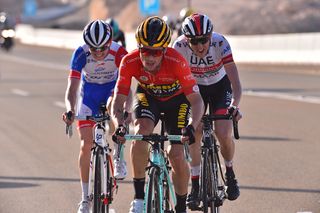 Primoz Roglic (Jumbo Visma) on the final climb of stage 3 UAE Tour