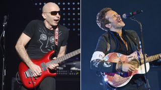 Joe Satriani performs at The Warfield on November 15, 2008 in San Francisco, California AND O2 ARENA Photo of COLDPLAY and Chris MARTIN, Chris Martin performing on stage
