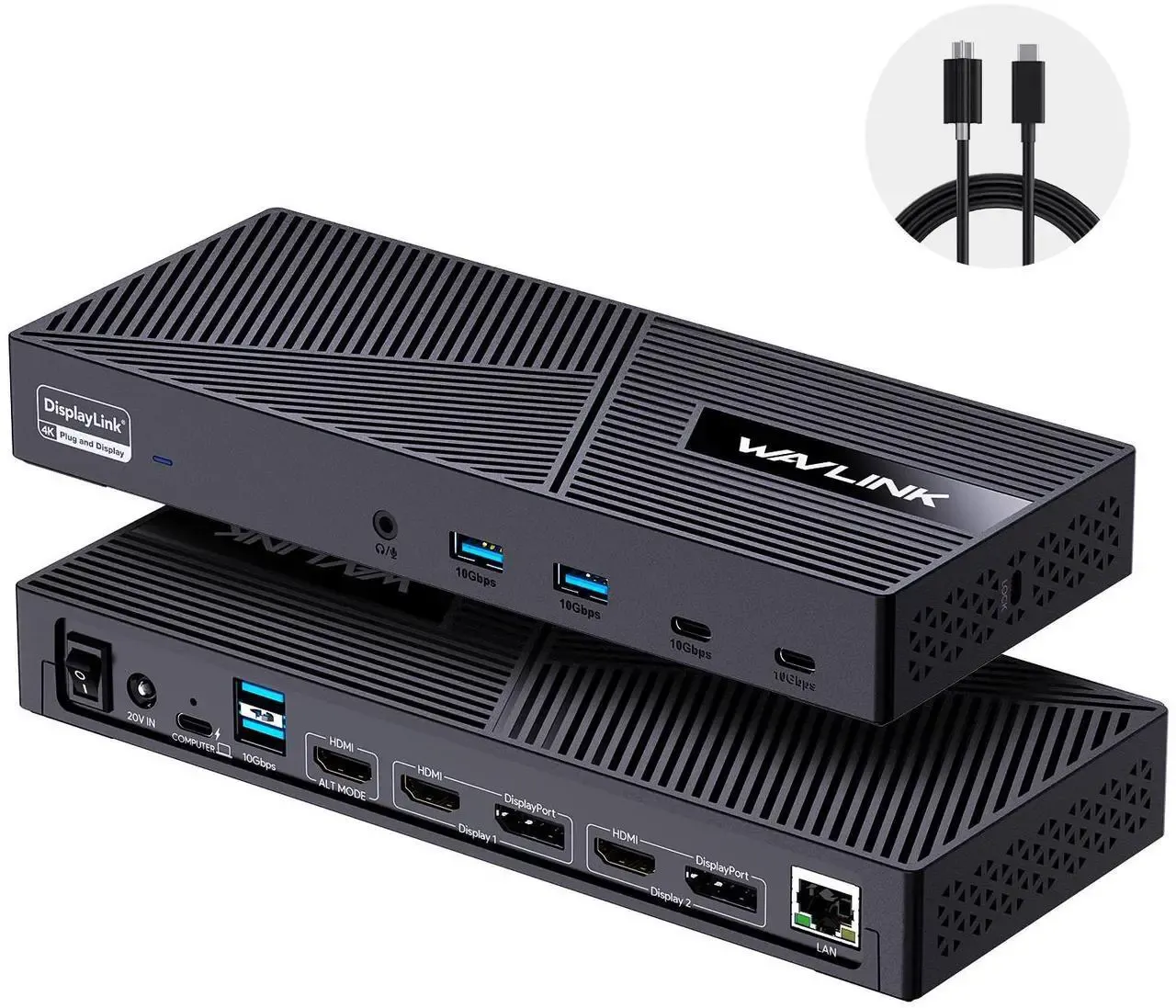 Docking USB-C de tres monitores Wavlink