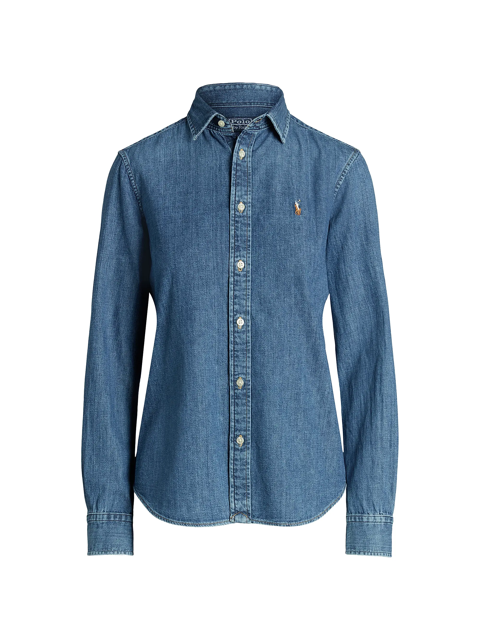 Embroidered-Logo Denim Shirt