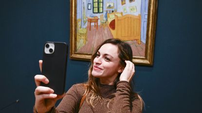 Selfie in art gallery