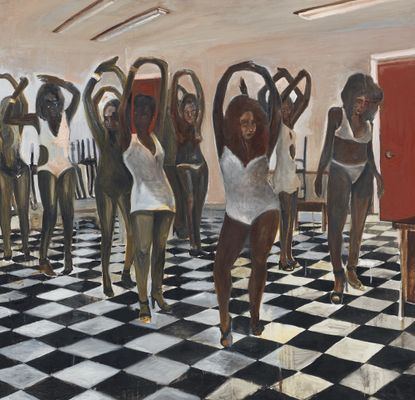 The Casting Call, 2008, oil and acrylic on canvas, 60in by 62in, by Noah Davis (1983&ndash;2015).