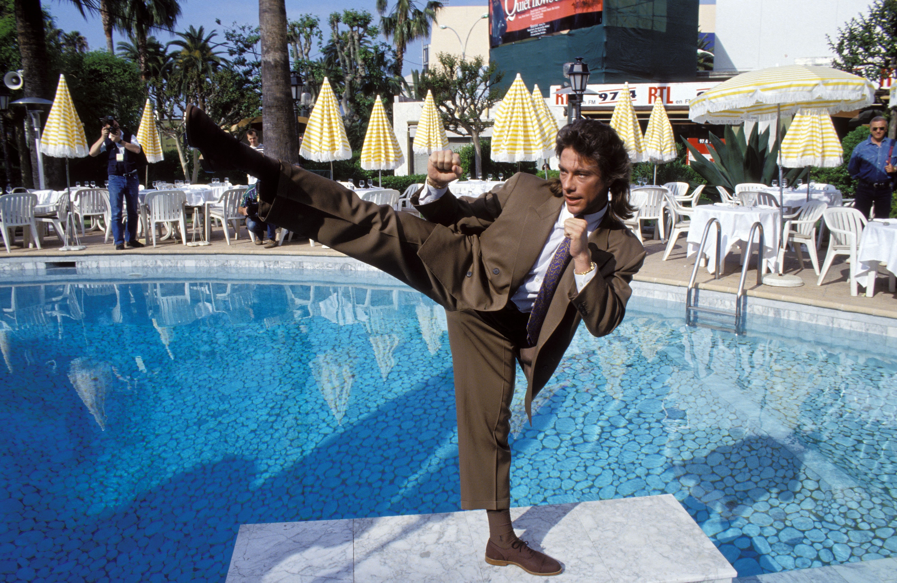 J.C Van Damme Before The Pool Of Majestic In Cannes, France On May 13, 1993
