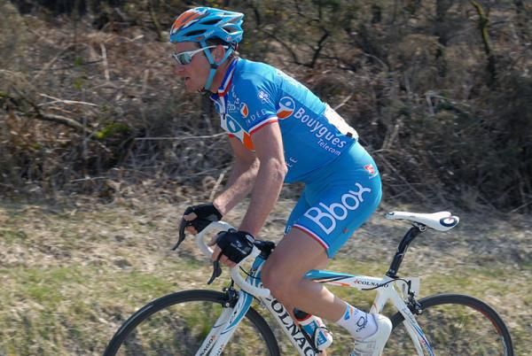 Thomas Voeckler (Bbox Bouygues T&eacute;l&eacute;com) tries for a solo victory on stage three.