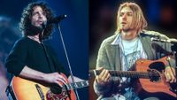 LEFT: Chris Cornell at the 2009 MusiCares Person of the Year Tribute to Neil Diamond, Los Angeles Convention Center, February 6, 2009. RIGHT: Kurt Cobain of Nirvana taping MTV Unplugged at Sony Studios, New York City, 11/18/93