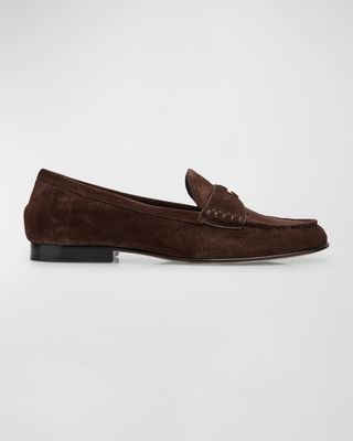 Suede Coin Penny Loafers