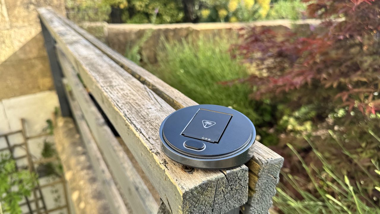 The Turtle Beach Stealth Pro II receiver on wood, outside