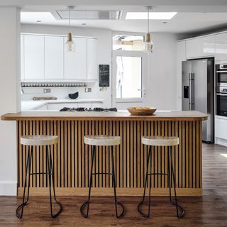 kitchen island with stools