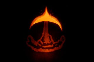 STS-133 Halloween pumpkin carved by Liz Warren.