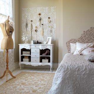 bedroom with wooden flooring and dressing table