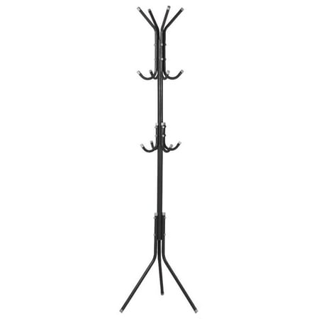 Oxgord Coat Rack 12 Hooks Freestanding Stainless Steel Hall Tree, 5.6 Ft
