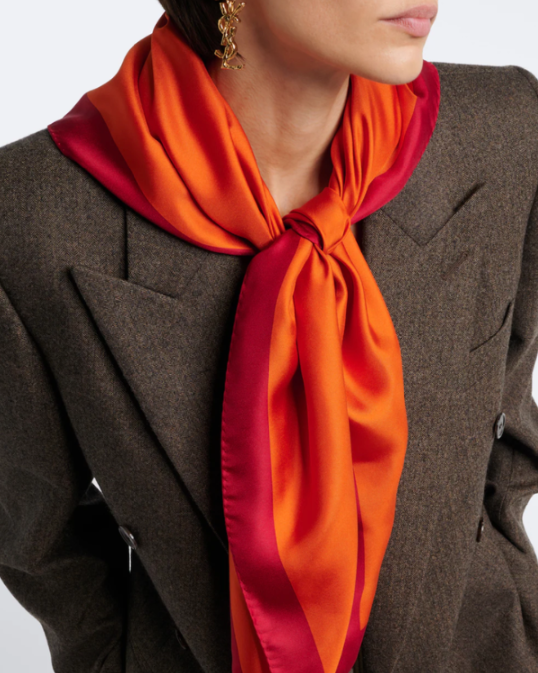 Saint Laurent, Cassandre silk twill scarf