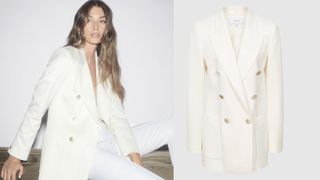 best blazer for women include this white tailored blazer from Reiss