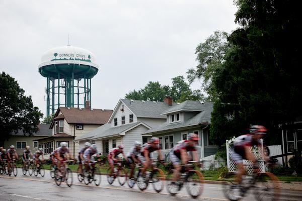 Riding through downtown Downers Grove was a little damp today.