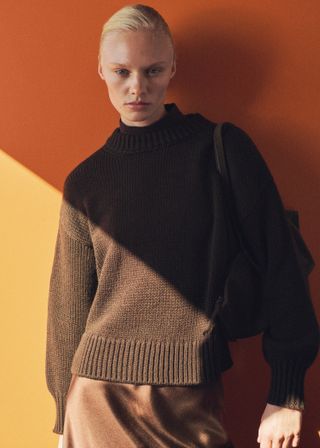 Chunky-Knit Sweater With Ribbed Trims - Women | Mango United Kingdom