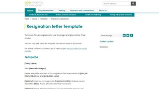 ACAS Resignation Letter Examples